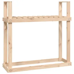Helloshop26 - Brennholzregal Holzscheithalter Aufbewahrungsorganizer 110 x 35 x 108,5 cm Kiefernholz natur 02_0045119