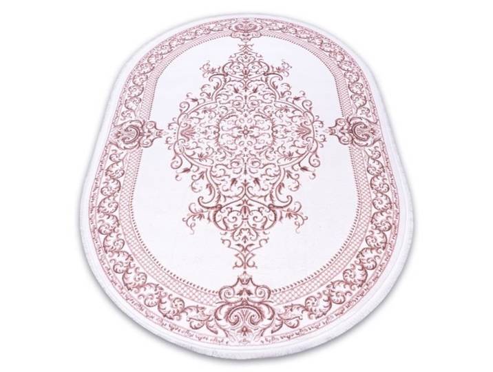 Tapis ACRYLIQUE DIZAYN ovale 142 Ivoire / rose - 80x300 cm