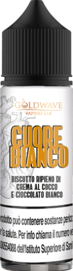 Goldwave Cuore Bianco Liquido Shot 20ml Biscotto Crema Cocco Cioccolato Bianco