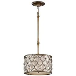 Pendellampe Deckenleuchte Hängelampe Kristalle Stahl Silber D 31,8 cm