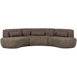 Sofa Batavier 6-Sitzer, Melange-Stoff halbrund, modern, braun, großzügig und komfortabel