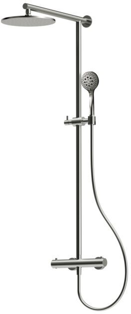 Herzbach LIVING SPA Duschsäule RB 250mm 11.988525.1.09 rund, Multihandbrause Edelstahl