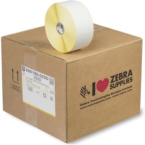 Zebra Z-Select 2000D etiquetas (880199-025D) 51mm x 25mm (12 rolos). Núcleo de 25mm.