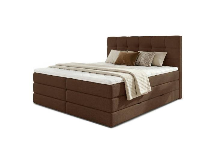 Sofnet Boxspringbett Best Max - 160x200 - braun (Inari 24), Braun, H3, Rechteckig, 160x200 cm, Schlafzimmer, Betten, Boxspringbetten