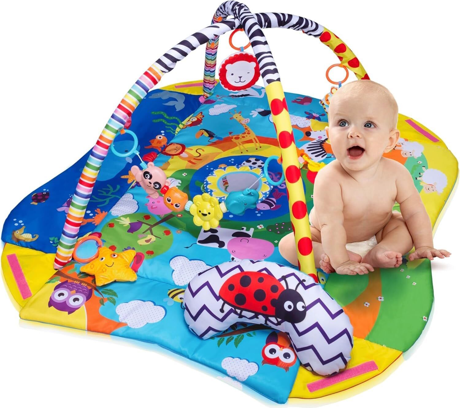 lionelo Lo-Anika Plus Blue/yellow Palestrina Neonato Con Giochi Tappetino Evolutivo 114 Cm - Anika