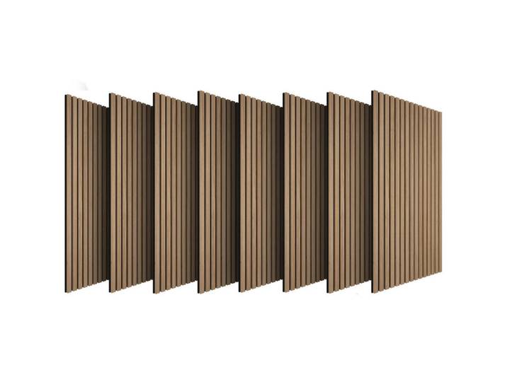 tectake Akustikpaneele 8er Set Sonic Wall Iv, je 110 x 50 x 1,1 cm, Größe flexibel anpassbar, Eiche, Eichefarben, Holz, 50x1.1x110 cm, Tapeten & Wandverkleidungen, Akustikpaneele
