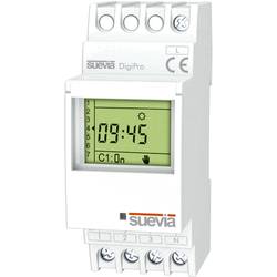 Suevia Zeitschaltuhr für Hutschiene DigiPro 1 Wechsler 16 A 250 V/AC Tagesprogramm, Wochenprogramm, Ferienprogramm, Impulsprogramm SU172012