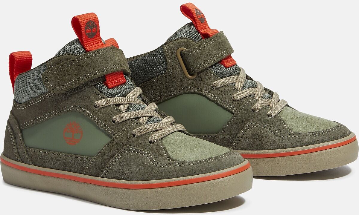TIMBERLAND Baskets en cuir, à lacets élastiqués, STONE JUMP MID HOOK & LOOP