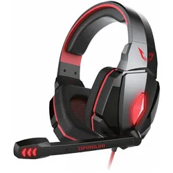 Gamium Casque Gamer filaire microphone ajustable. télécommande de contr le hauts-parleu (Kabelgebunden), Gaming Headset, Schwarz