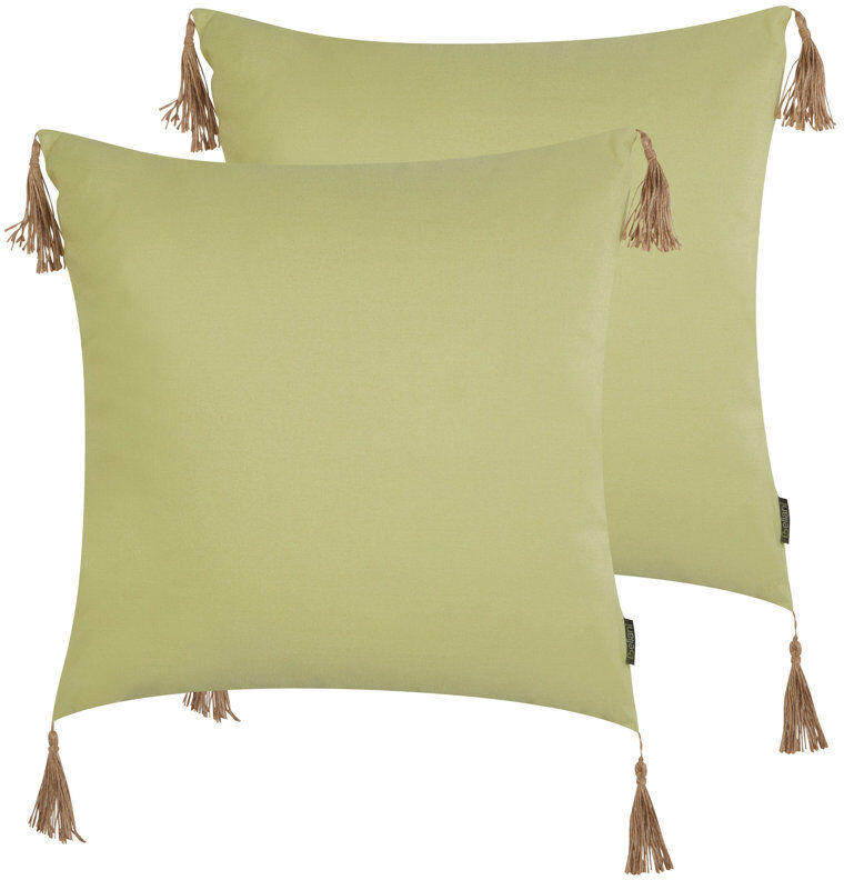 Langley Street Lenny Green Square Throw Cushion Green 12cm H X 45cm W X 12cm D