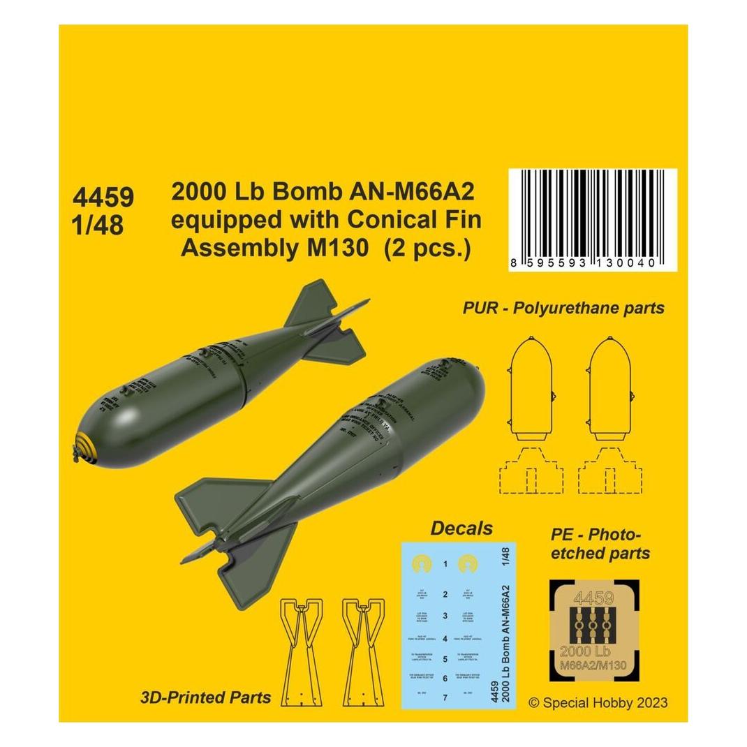 CMK 2000 Lb Bomb AN-M66A2 equipped with Conical Fin Assembly M130 (2 pcs.) (129-4459)