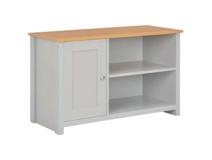 Modernes und funktionales TV-Möbel, 95 x 39 x 58 cm, praktische Aufbewahrung, gemütliche Atmosphäre, aus Melaminholz, grau, 02_0046453