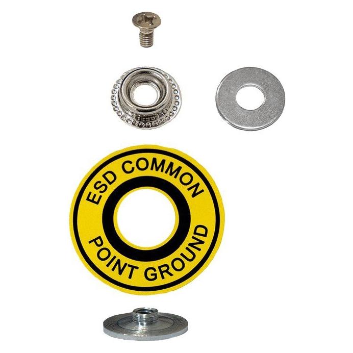 Top Swede ESD Druckknopf zum Anschrauben, Set für Tischmatten bis 4 mm, grau (Statikschutz) (SG-EA)