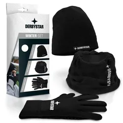 DERBYSTAR Fleece-Winterset Mütze+Handschuhe+Neckwarmer schwarz 11