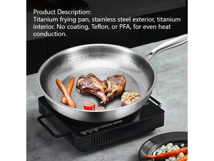 Poêle à frire allemande en titane, motif marteau en écailles de poisson, poêle antiadhésive non revêtue, cuisinière à Induction, poêle universelle pour Steak