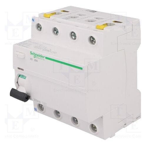 Schneider Electric Acti 9 iID-RCCB-4P-25A-300mA-Typ AC A9Z14425 (A9Z14425)
