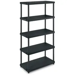Regal mit 5 Ablagen L61xP31xH172 cm SCHWARZ Tragkraft 150kg ITOOLS
