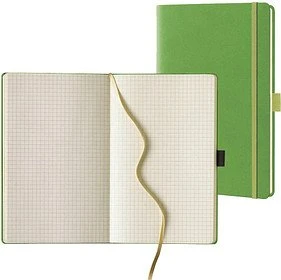 Lediberg Notizbuch ca. DIN A5 kariert, mittelgrün Hardcover 240 Seiten