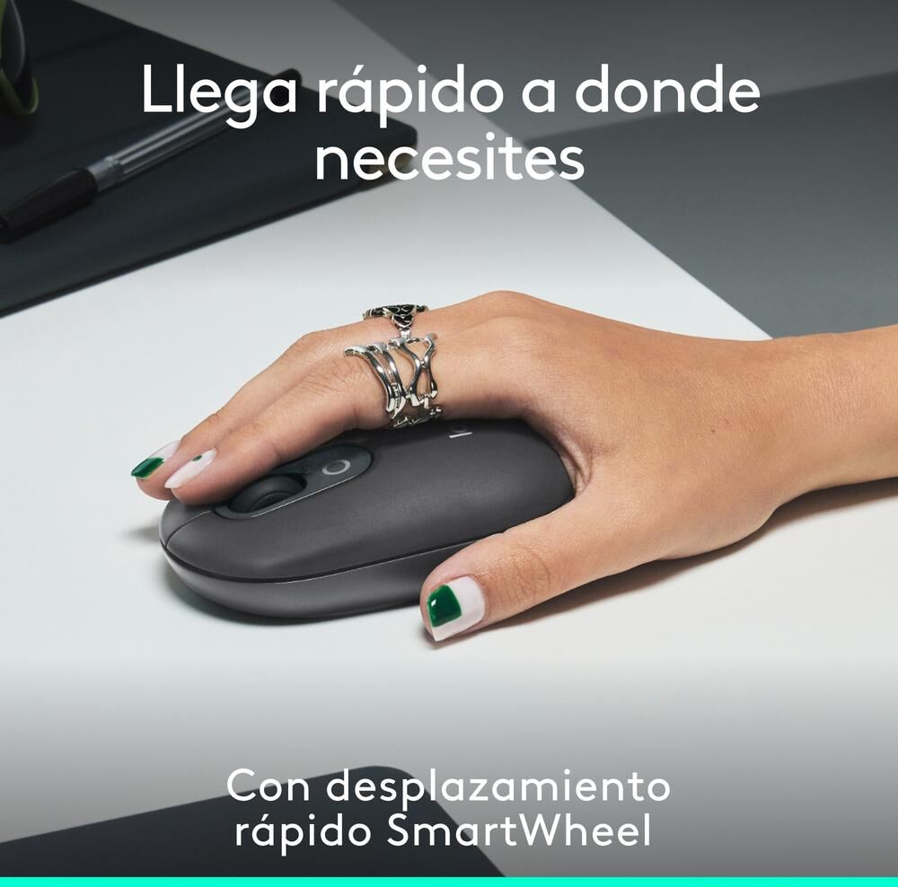 Raton inalambrico logitech pop mouse grafito