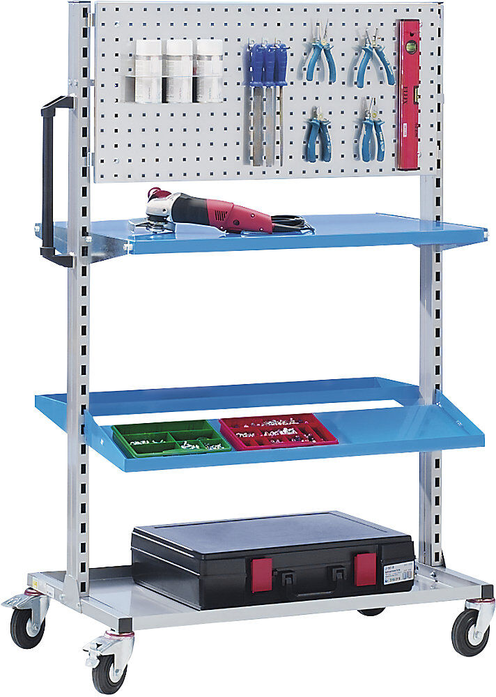 Werkstattgerät, modular, für 2 Platten je Seite, Grundmodell ohne Platten eurokraft pro