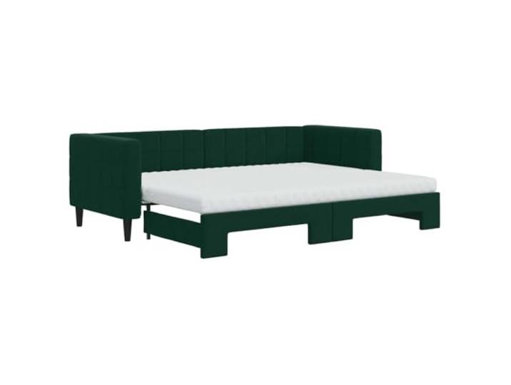 vidaXL Slaapbank onderschuifbed matrassen 80x200cm fluweel donkergroen