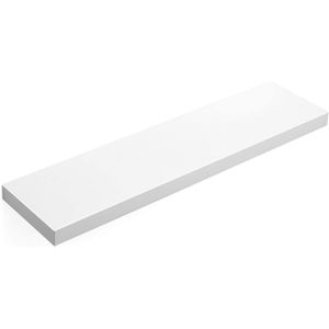 Vasagle Wandregal LWS28WT, weiß, Schweberegal aus Holz, 80 x 3,8 x 20cm