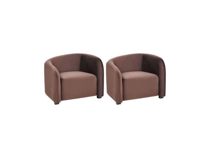 Lot de 2 fauteuils VELTADA Velours Marron foncé