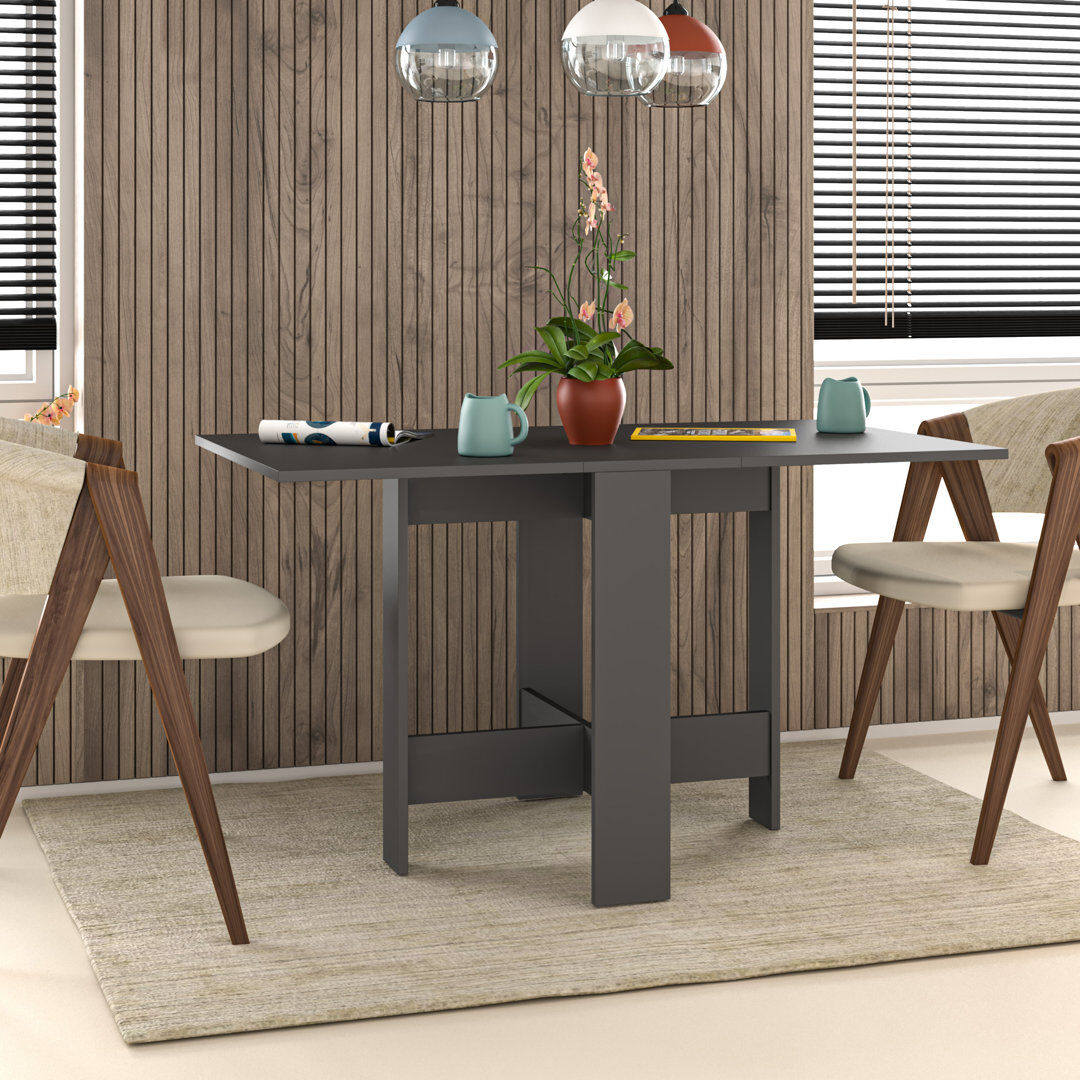 Alpen Home Artemio Rectangular Extendable Dining Table 130cm L x 76cm W - Drop Leaf Design for Small or Large Spaces Anthracite