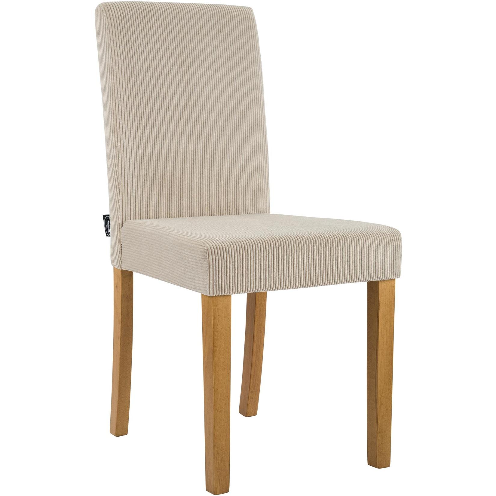 CLP Esszimmerstuhl Ina Cord antik hell - Farbe: hellbraun, Gestellfarbe: antik-hell