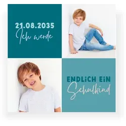 Einladungskarten Schulanfang im Design "Glänzende Aussicht" - Musterkarte