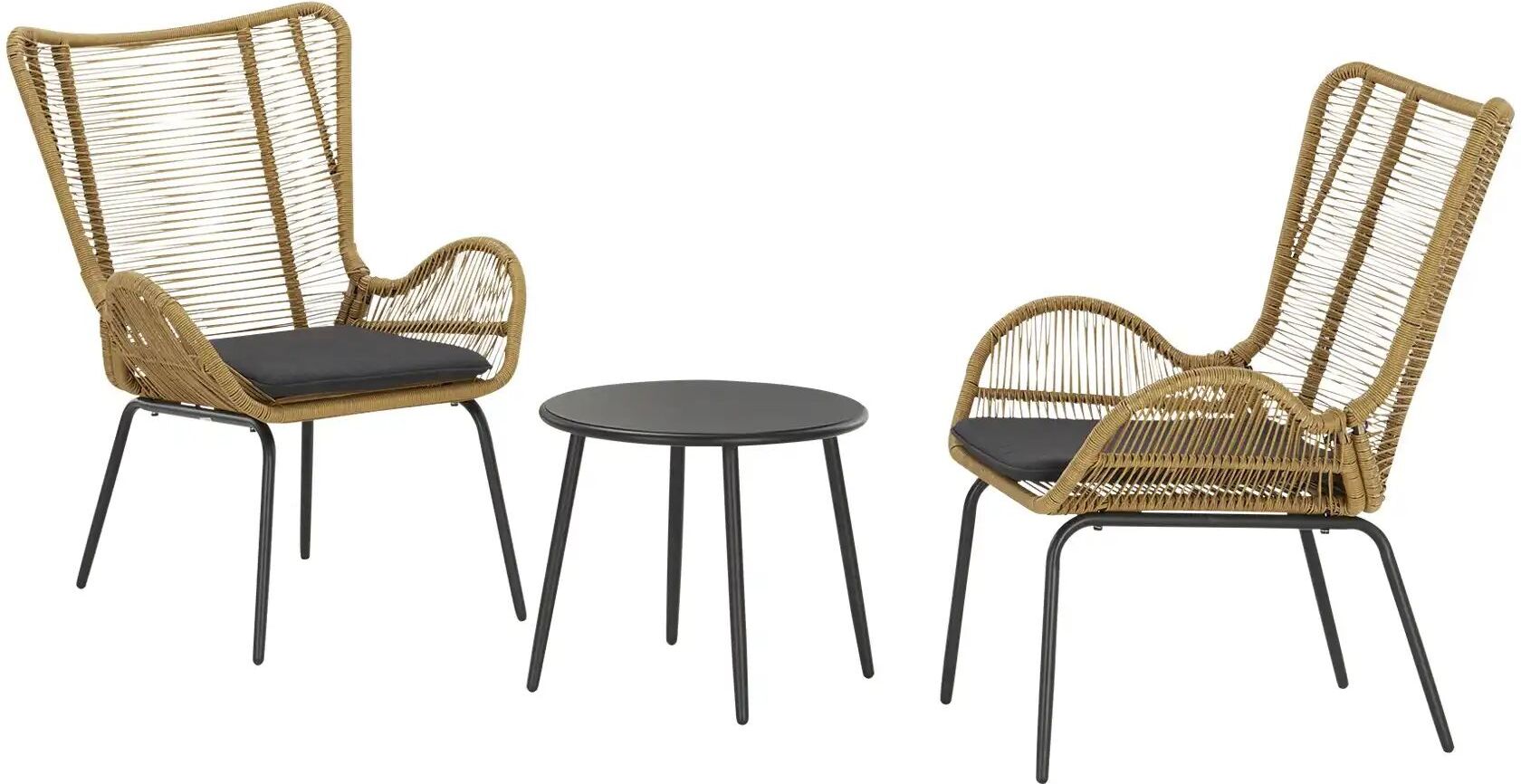 Höffner Balkonset für 2 Personen im modernem Boho-Stil Marseille ¦ holzfarben