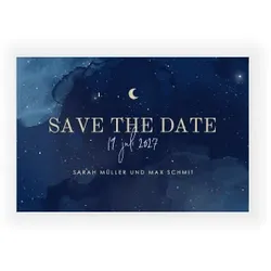 Save The Date Karte: Sternenhimmel in Blau