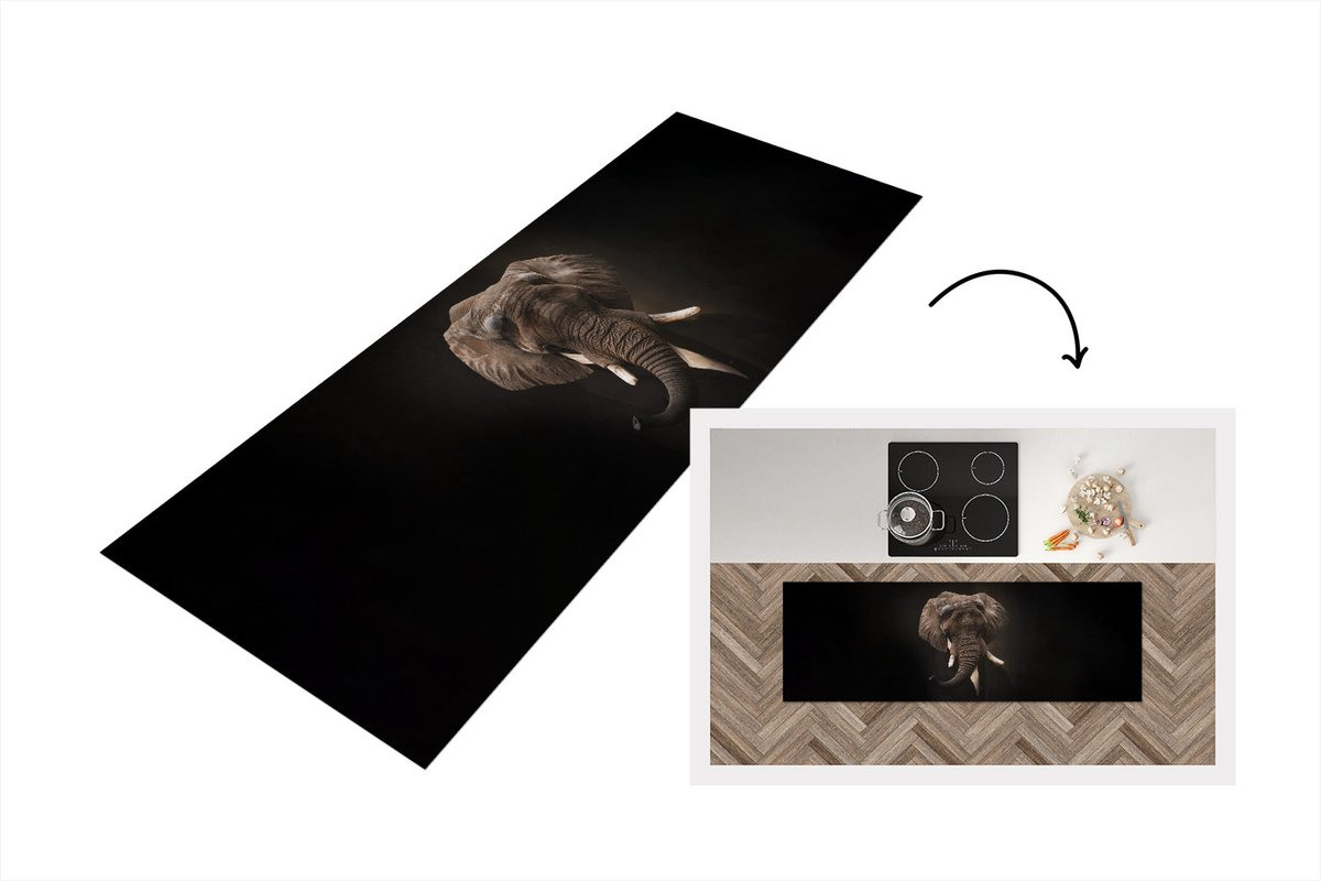 Keukenloper Vinyl met Olifant Oude Meesters Schilderij - 180 x 60 cm