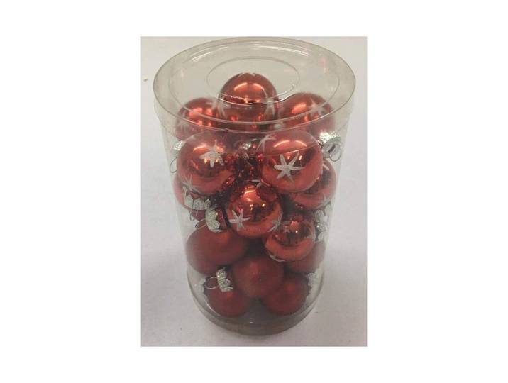 28er Set Glaskugeln rot