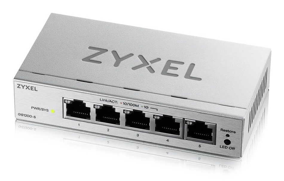 ZyXEL GS1200-5V3 Managed L2 Gigabit Desktop Switch GS1200-5V3-EU0101F