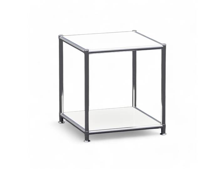 Couchtisch System4 Cubey 40.4x40.4 cm, Weiss/Verchromt, Quadratisch, Neu - Perfekt für Sofa und Lounge
