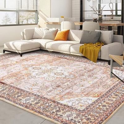 Garvee Vintage Oriental Medallion Border Area Rug