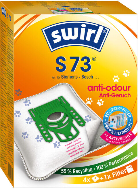 Swirl Sac à poussière S 73 anti-odeur VE4 Siemens BOSCH (227655 Anti-Odour (EcoPor))