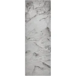 benuta Nest - Kunstfell-Teppich Dave Grau 80x240 cm