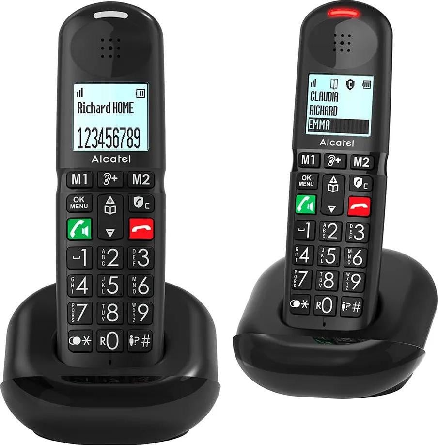 Alcatel XL685 Duo EWE Analoge telefoon met draadloze headset en luidsprekerfunctie in het zwart