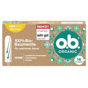 o.b. Tampons Organic Original, Normal, aus Bio-Baumwolle, 16 Stück