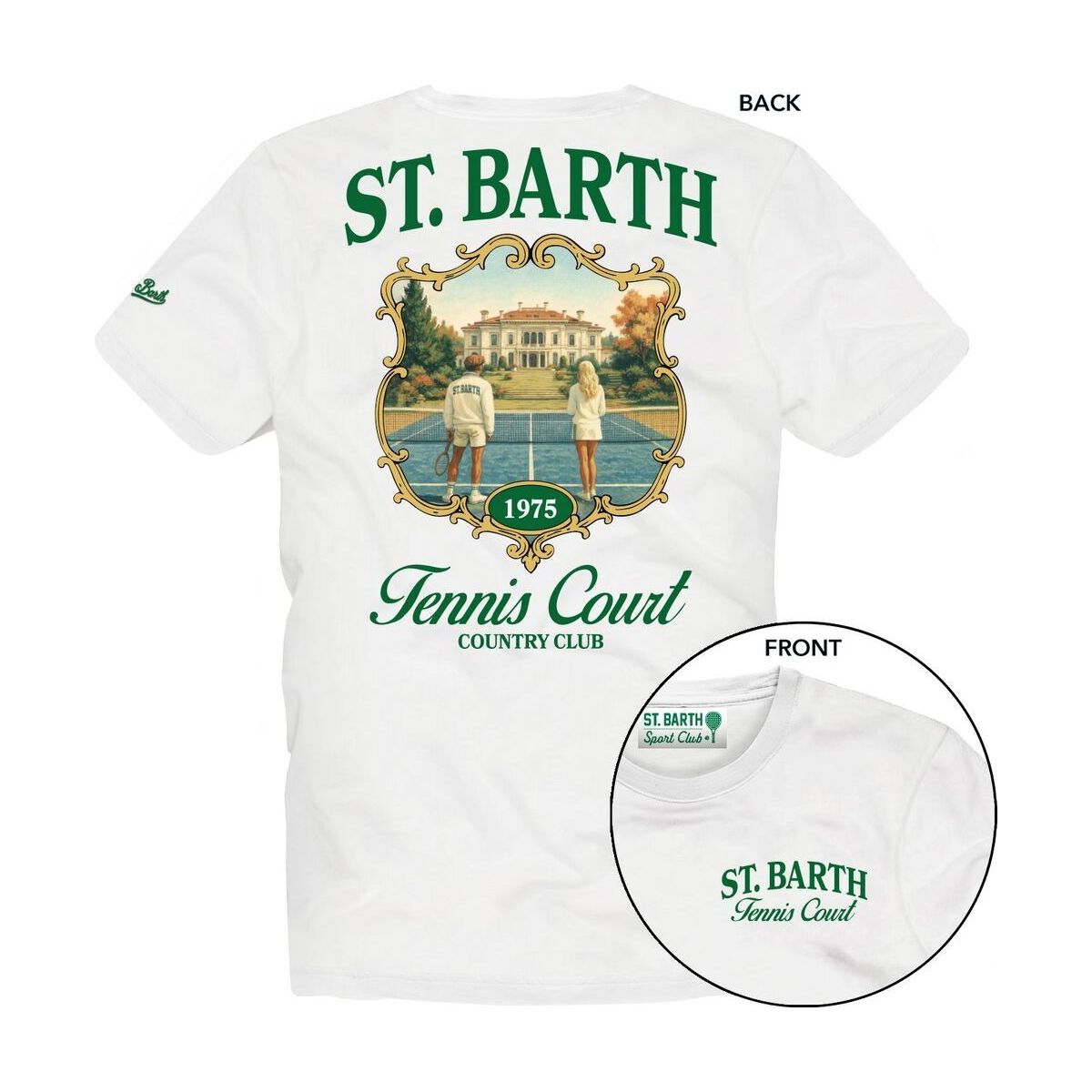 MC2 Saint Barth Arnott Classic ST. Barth T-shirt frame tennis court 10 (00254M) L ARN000100254M-00254M-L