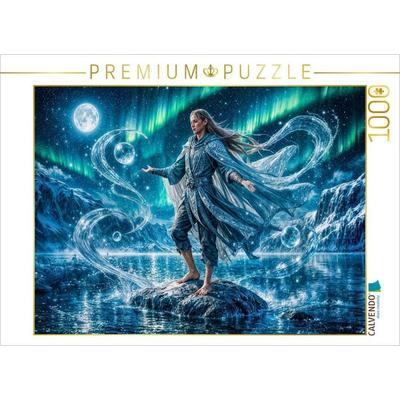 CALVENDO Puzzle Wassermann Magischer Wasser Magier im Mondlicht | 1000 Teile Lege-Größe 64x48cm Foto-Puzzle für glückliche Stunden