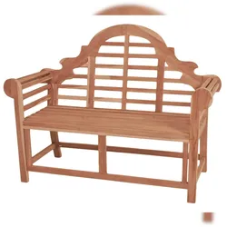DELUKE Gartenbank MARIUS 2-Sitzer - 133cm Breit, Teak, Natur | Terrassenbank Wetterfest Sitzbank Outdoor Bank