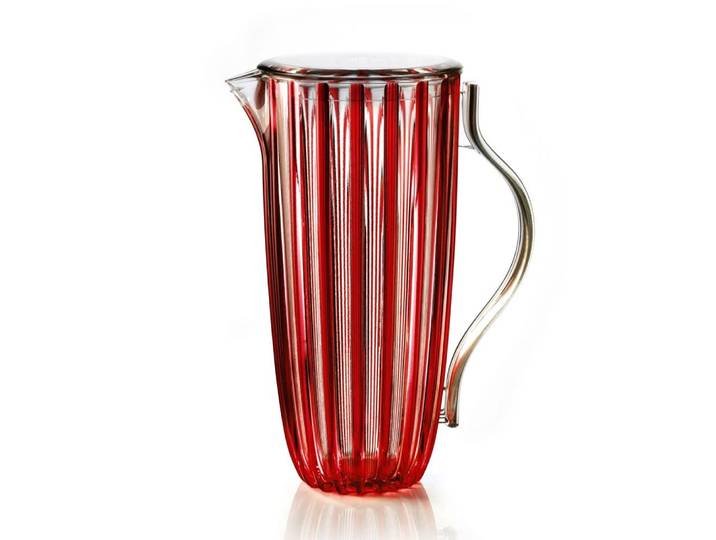 Pichet avec couvercle 1,75 L en plastique rouge