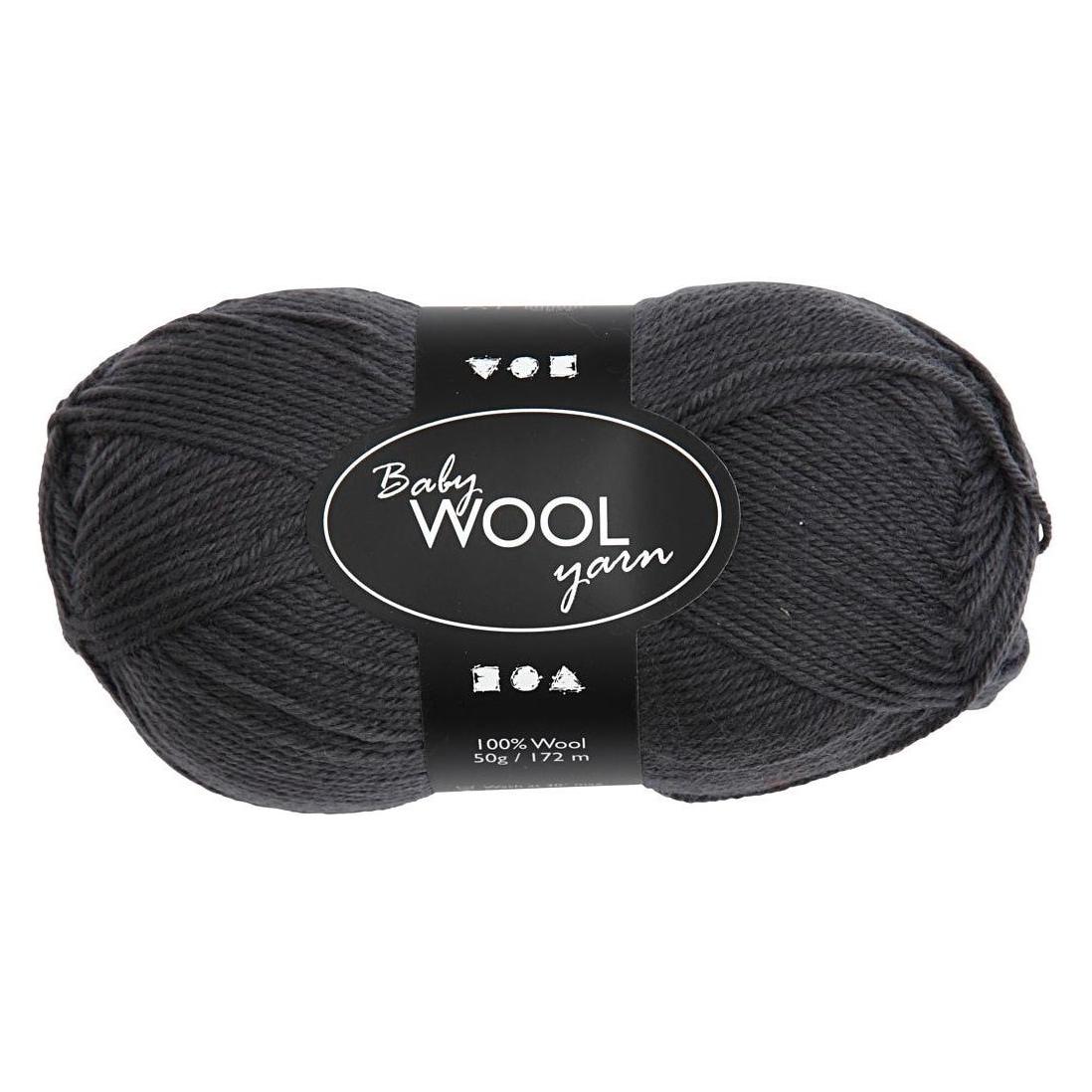 Creativ Company Wolle Babygarn Merino 50 g 14/4 Dunkelgrau (172 m) (41331)