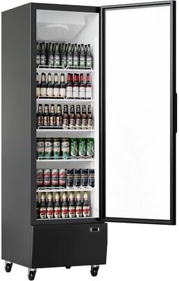 YUN 13.4 Cu.Ft Commercial Display Refrigerator, Glass Door Cooler with Shelves