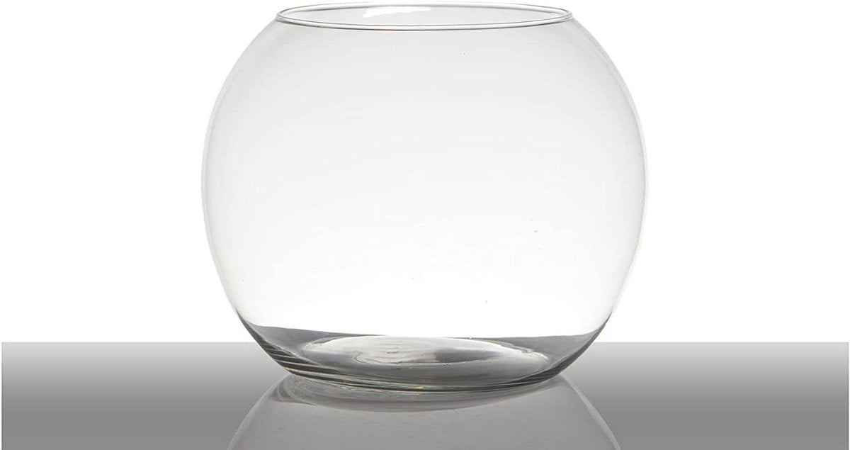 Transparante ronde glazen vaas met minimalistisch ontwerp voor bloemenpresentatie, 4,5 l