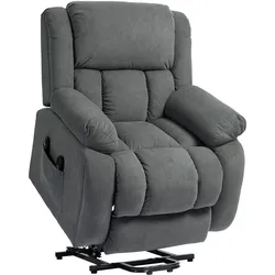 FERNSEHSESSEL mit Aufstehhilfe, Relaxsessel mit Liege-, Massagefunktion, Grau