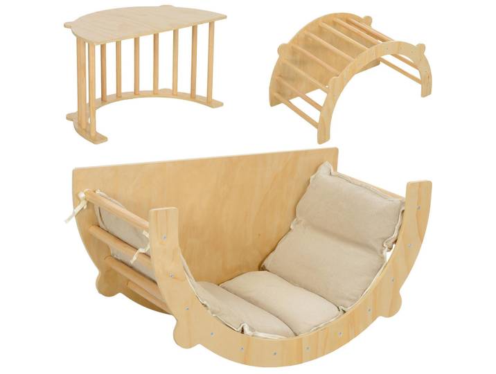 Jamb Klettergerüst Ariane Naturholz Kiefernholz 90/52/50 cm, Hellbraun, Holz, 90x50x52 cm, Spielzeug, Sonstiges Spielzeug